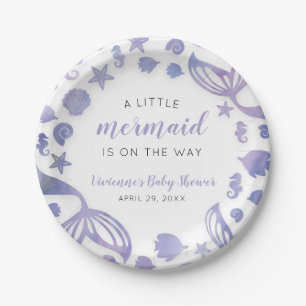 Under the Sea Mermaid Baby Shower Paper Plate