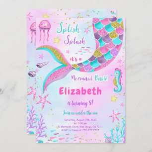 Under The Sea Mermaid Birthday Invitation