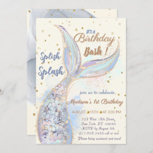 Under The Sea Mermaid birthday  Invitation