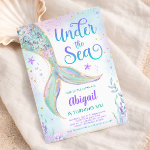 Under the Sea Mermaid Birthday Invitation