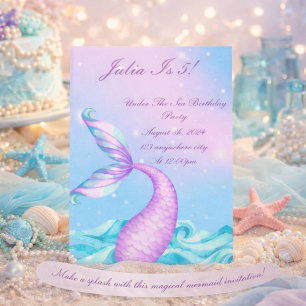 UNDER THE SEA MERMAID BIRTHDAY INVITATION