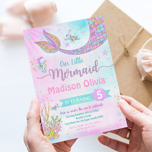 Under the Sea Mermaid Birthday Invitation