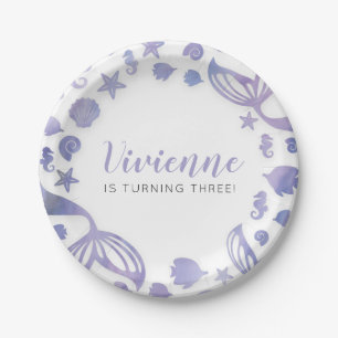 Under the Sea Mermaid Birthday Paper Plate