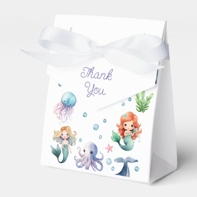 Under the Sea Mermaid Birthday Party  Favour Box (Front Side)