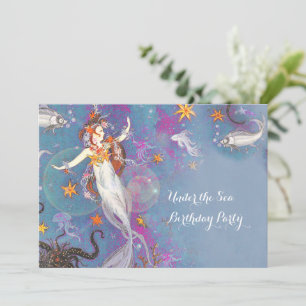 Under the Sea Mermaid Birthday Party Invitation