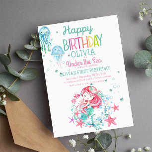 Under the Sea   Mermaid Birthday Party Invitation