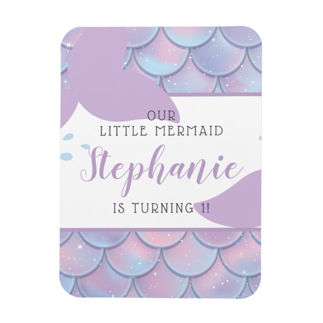 Under The Sea Mermaid Birthday Party Magnet (Vertical)