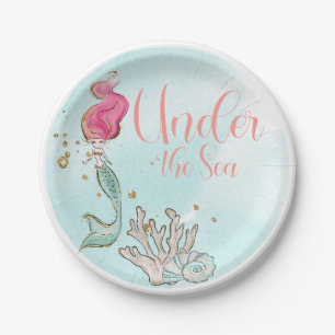 Under the Sea Mermaid Birthday Party Pastel Paper Plate
