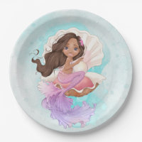Under the Sea Mermaid (Dark Skin) in Oyster Shell