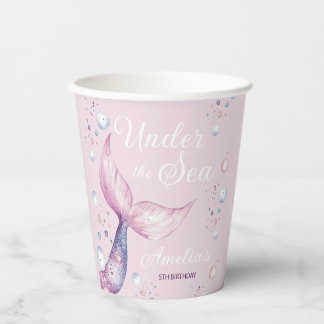 Under The Sea Mermaid Girl Birthday Party Paper Cups