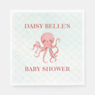 Under The Sea Mermaid Girls Baby Shower Napkin