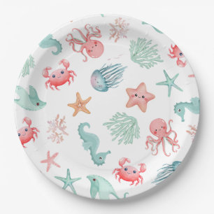 Under the Sea Mermaid Girls Birthday Party  Paper Plate