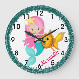 Under the Sea Mermaid Large Clock