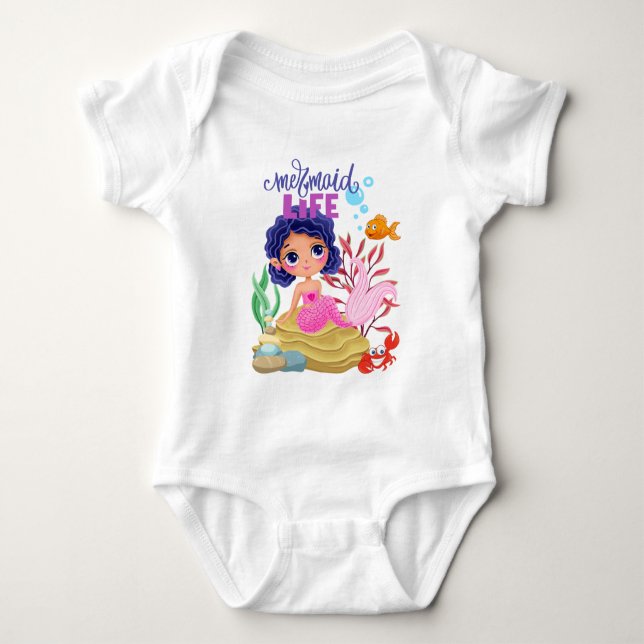 Under the Sea Mermaid Life Baby Bodysuit (Front)