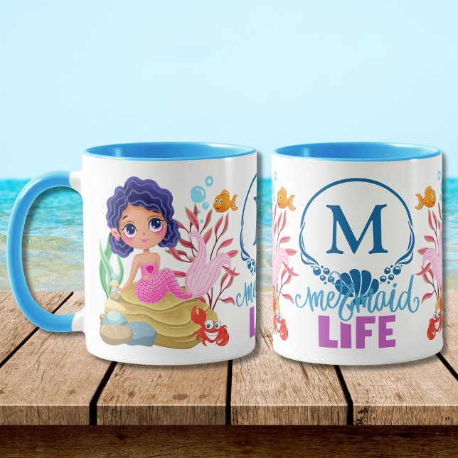 Under the Sea Mermaid Life Monogram Mug (Creator Uploaded)