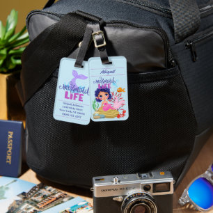 Under the Sea Mermaid Life Personalised Luggage Tag