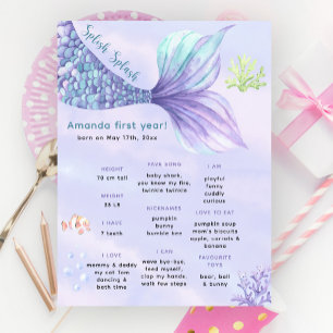 Under the sea Mermaid Milestone Birthday Poster