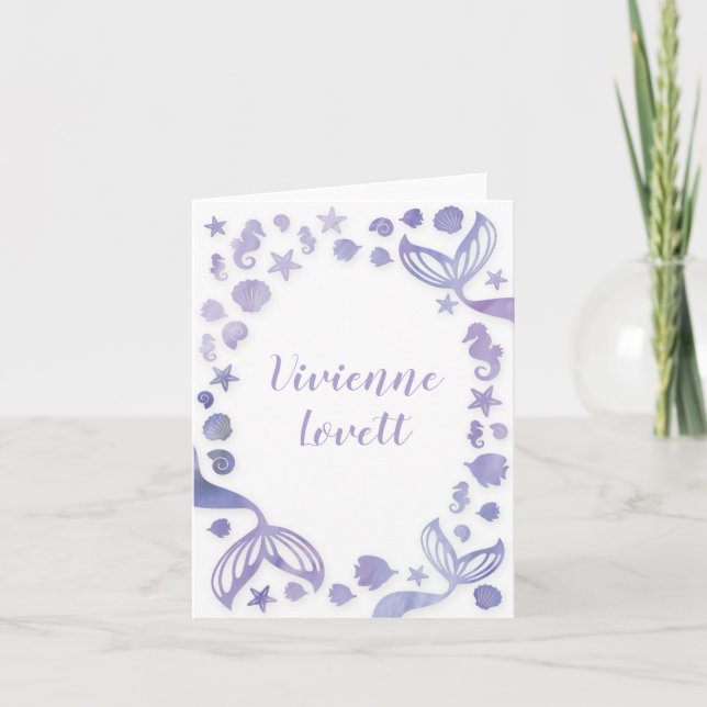 Under the Sea Mermaid Note Card (Front)