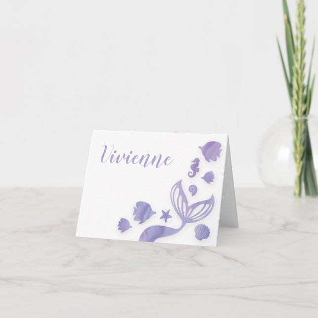 Under the Sea Mermaid Note Card (Front)