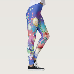 Under The Sea Mermaid Ocean Purple Turquoise Leggings