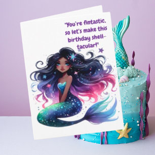 Under The Sea Mermaid Photo Birthday Greeting Card