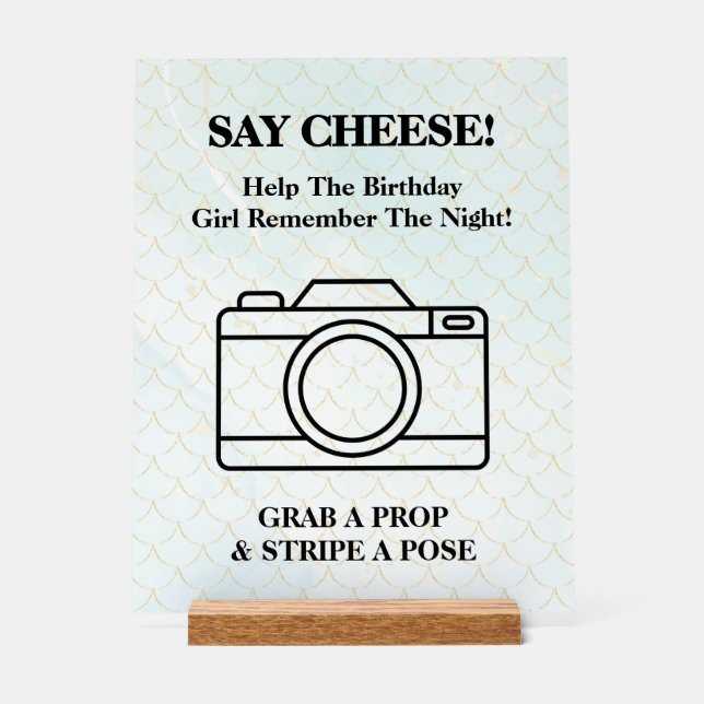 Under The Sea Mermaid Selfie Acrylic Sign (Front)