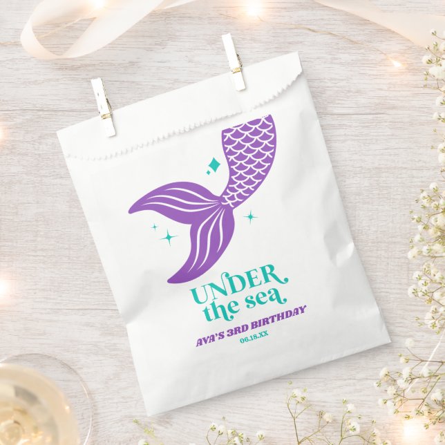 Under The Sea Mermaid Tail Birthday Party Favour Favour Bag (Clipped)