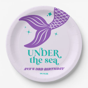 Under The Sea Mermaid Tail Kid's Birthday Party Paper Plate