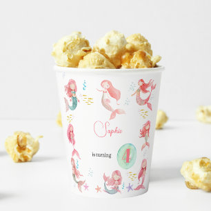Under the sea Mermaids kids birthday Paper Cups