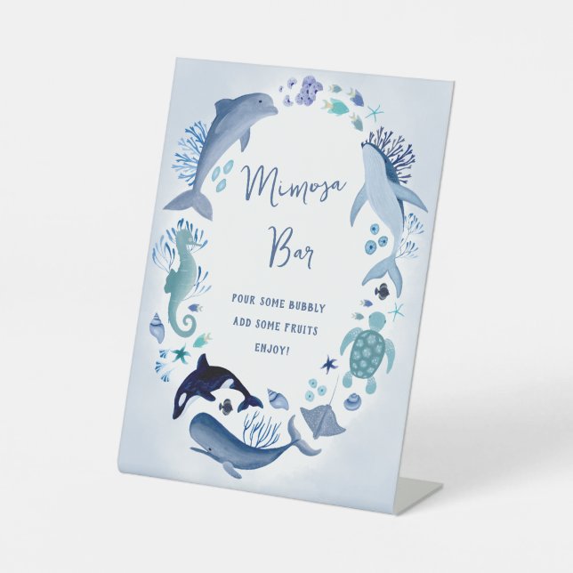 Under the Sea Mimosa Bar Pedestal Sign (Front)