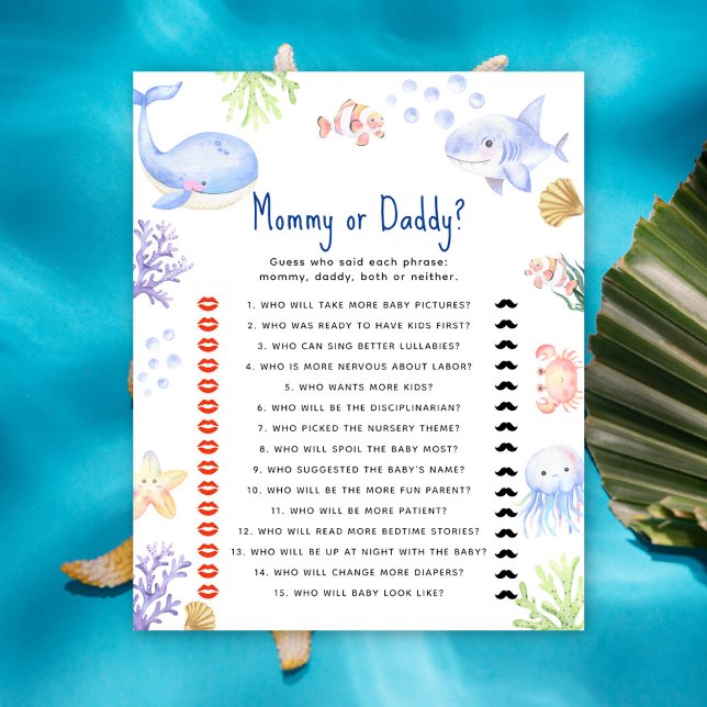 Under the sea - mummy or daddy baby shower game (Creator Uploaded)