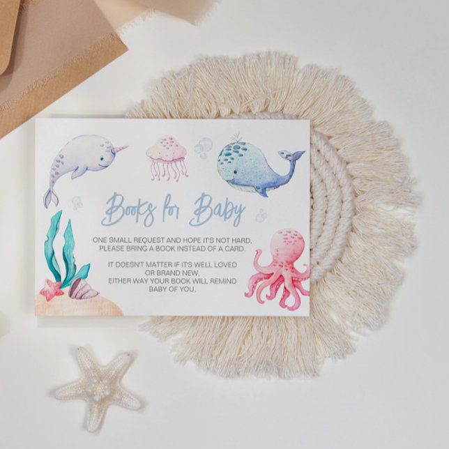 Under the Sea Nautical Baby Shower Books for Baby Enclosure Card (Creator Uploaded)