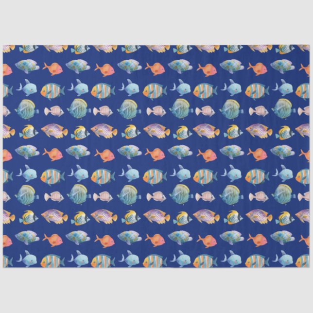 Under The Sea Nautical Fish Pattern Tissue Paper (Front)