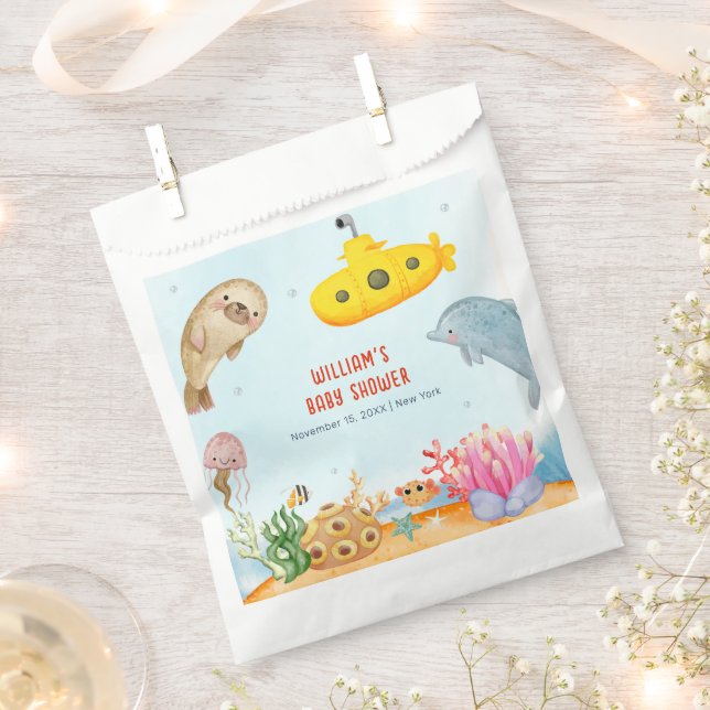 Under The Sea Nautical Marine Baby Shower  Favour Bag (Clipped)