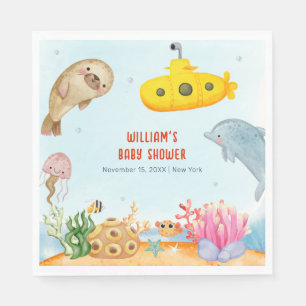 Under The Sea Nautical Marine Baby Shower  Napkin