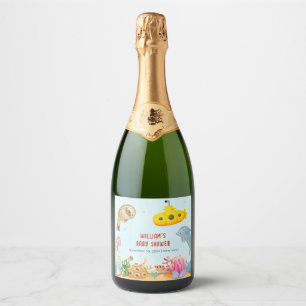 Under The Sea Nautical Marine Baby Shower Sparkling Wine Label