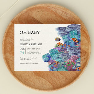 Under the Sea Nautical OH Baby Shower Modern Invitation