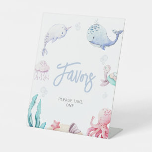Under the Sea Nautical Shower Favours Pedestal Sign