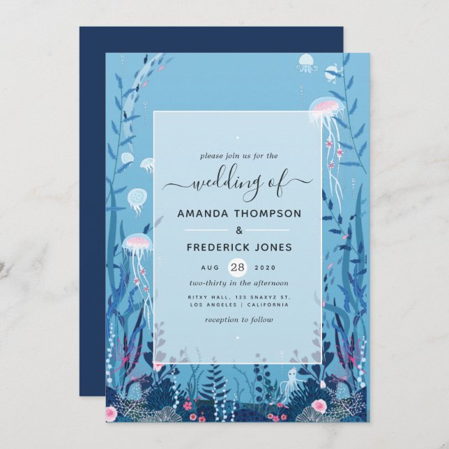 Under the Sea Nautical Wedding Invitation (Front/Back)