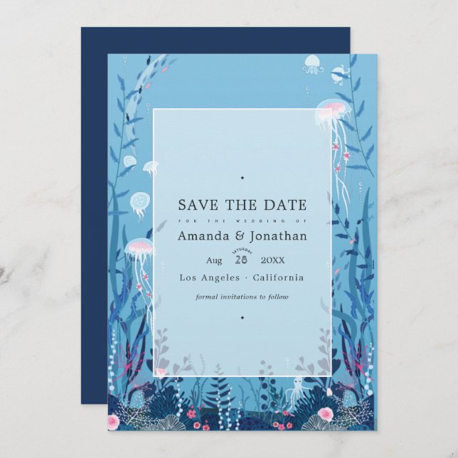 Under the Sea Nautical Wedding Photo  Save The Dat Save The Date (Front/Back)