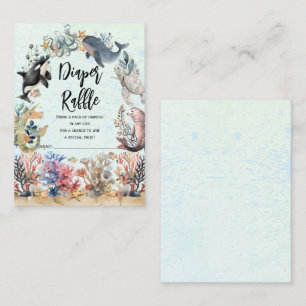Under the sea neutral Diaper raffle baby shower Enclosure Card