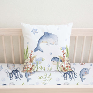 Under the sea Nursery Decor, Dolphin Cushion