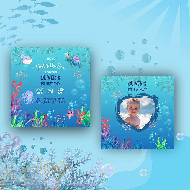 Under The Sea Ocean 1st Baby Boy Birthday  (Creator Uploaded)