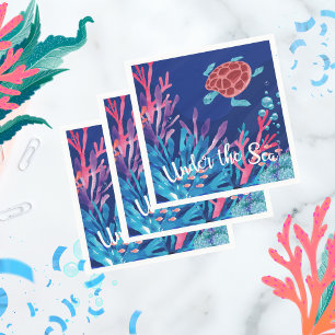 Under The Sea Ocean 1st Baby Boy Birthday  Napkin