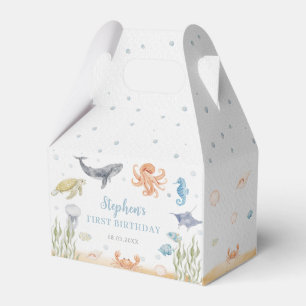 Under The Sea Ocean Animals 1st Birthday Favour Box