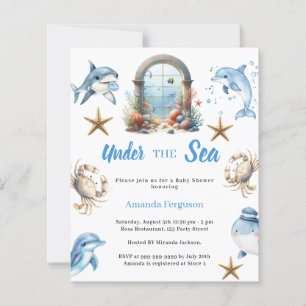 Under the sea ocean animals Baby Shower invitation