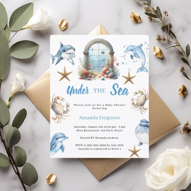 Under the sea ocean animals Baby Shower invitation (Creator Uploaded)