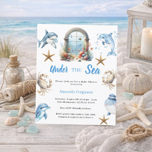 Under the sea ocean animals Baby Shower invitation