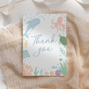 Under the Sea Ocean Animals Baby Shower Thank You Card