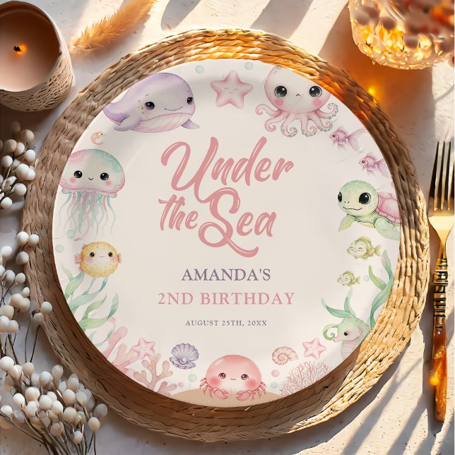 Under The Sea Ocean Animals Birthday  Paper Plate (Creator Uploaded)